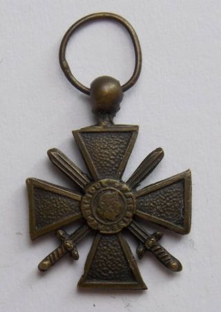 France Miniature Ww2 War Cross Croix De Guerre Medal 1939 1940