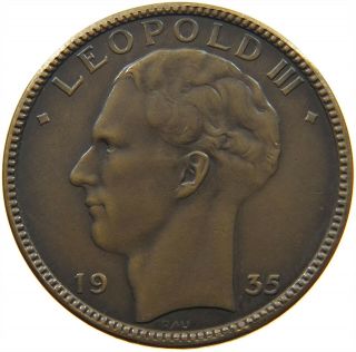 Belgium 20 Francs 1935 Pattern Matte Bronze Top Rare T81 053