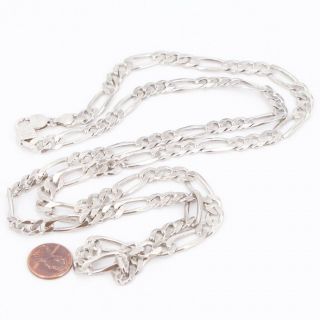 Sterling Silver - ITALY 8mm Figaro Link Chain 38.  75 