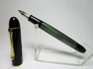 Vintage Pelikan 140 Pistonfiller Fountain Pen Striated 14ct Flexy M Nib