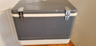 Vintage Coleman Snow Lite Steel Plastic Ice Chest Cooler Rare Color Charcoal Box 5