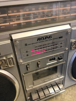 Vintage RISING SRC - 2015 Old School Boombox Ghetto blaster Casette AM FM Stereo 4