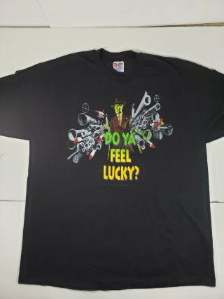 Vintage The Mask Jim Carrey Movie Promo " Do Ya Feel Lucky? " T - Shirt Size Xl