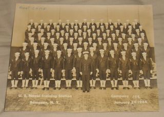 Us Naval Training Station Sampson Ny Company 104 Jan 26,  1944 Photo