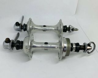 Campagnolo Record Low Flange Hubset 36 Hole Vintage Campy Eroica With Skewers