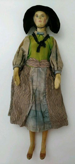 Vintage Paper Mache Or Wood Composition? Compo Doll Old Antique Dress Mannequin