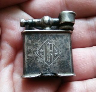 Fine Vintage Mexican Sterling Silver Lift Arm Tall Lighter Rare
