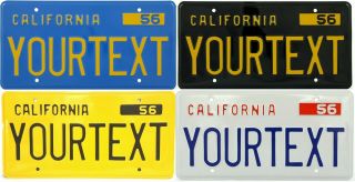 Retro Vintage California 56 Us License Plate Usa Number Plate Embossed Custom