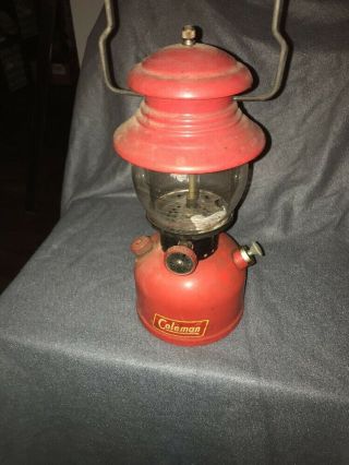 Vintage Coleman Lantern Red 200a 4 - 52 Black Band