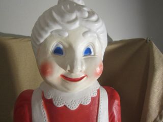 Vtg Mrs.  Santa Clause 40 " Lighted Christmas Plastic Blow Mold Don Featherstone