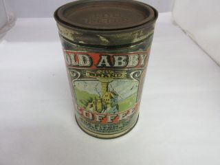 VINTAGE ADVERTISING OLD ABBY COFFEE TIN 190 - Q 4