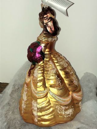 Christopher Radko Disney Ornament BELLE Beauty And The Beast RARE 5