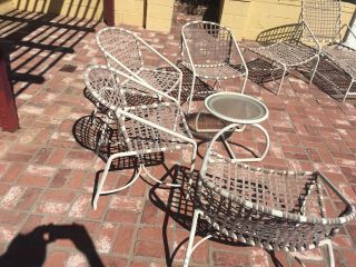 (Set of 5) Vintage Brown Jordan (4) Chairs and (1) Table Outdoor Furniture 4