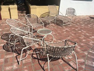 (Set of 5) Vintage Brown Jordan (4) Chairs and (1) Table Outdoor Furniture 5