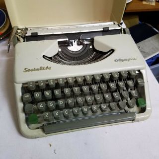 Vintage Olympia Socialite Typewriter With Hard Case 1950 