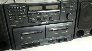 VTG Sony Boom Box CFD - 570 Portable Radio AM - FM Stereo Dual Cassette CD Big& Loud 3