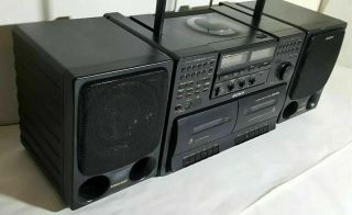 VTG Sony Boom Box CFD - 570 Portable Radio AM - FM Stereo Dual Cassette CD Big& Loud 4