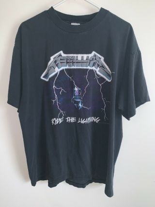 Vintage Metallica Ride The Lightning T Shirt Xl Giant Double Sided 1994