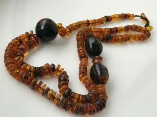 Natural Vintage Amber Beads Antique Baltic Old Necklace 75 gr 3