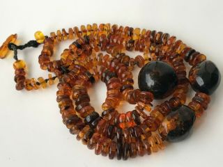 Natural Vintage Amber Beads Antique Baltic Old Necklace 75 gr 5