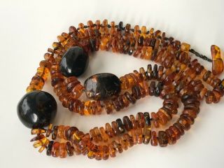 Natural Vintage Amber Beads Antique Baltic Old Necklace 75 gr 7