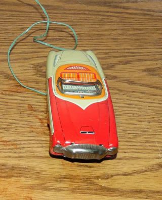 Vintage Convertible Car Tin Battery Operated Made In Japan.  Rare.