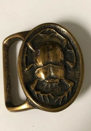 Vintage 1975 Scarab Tech - Ether Guild Art Solid Brass Belt Buckle