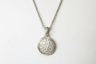 John Hardy 925 Sterling Silver Diamond Classic Chain 12mm Round Necklace Vintage