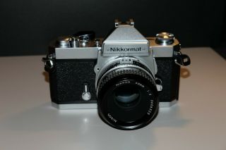 Vintage Nikon Nikkomat Ft3 Chrome W/50mm F/2 Ai Lens Collector Quality