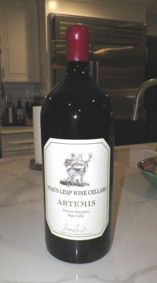 Vtg Large Stags Leap Wine Cellars Artemis Cabernet Sauvignon Display Bottle 20 "