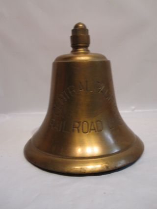 Vintage Central Pacific Railroad Line Solid Brass Bell With Wall Mount Bracket