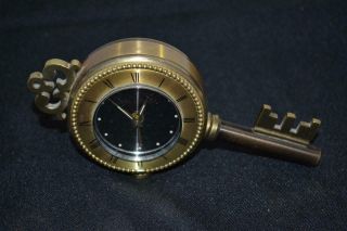 Vintage Swiza Sheffield Swiss Skeleton Key Brass Alarm Clock