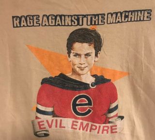Rage Against The Machine Vintage Yellow Evil Empire Xl T Shirt Rare 90 
