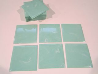2 Boxes Vtg Willow Green Marble Plastic Tile 4 1/4 " Bathroom Kitchen Polystyrene