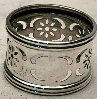 Antique Pierced Napkin Ring,  Sterling Silver Gorham 12594,  1 " Wide Band