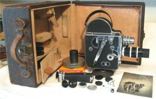 1950 Vintage Paillard Bolex H16 Movie Camera And Leather Lined Case