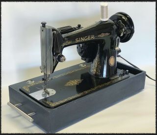 Vintage 1951 Centennial Singer 66 - 16 Sewing Machine With Custom Stand -