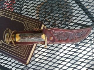 Vintage Case Xx Kodiak Hand Made Stag Handle Fixed Blade Knife