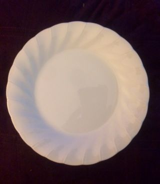 Set Of 8 Vintage Sheffield Bone China White Swirl Rim 7 - 5/8 " Salad Plates