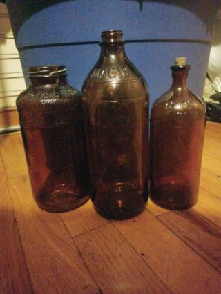 Vintage Magic,  Clorox,  Red Cheek Brown Glass Jars