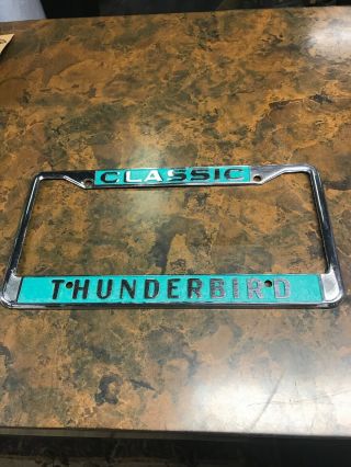 Classic Thunderbird Robert W.  Brown Co License Plate Frame Cover Vintage 9.  Shi
