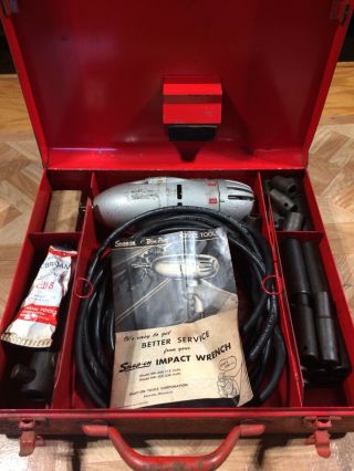 Vintage Snap - On Electric 1/2” Impact Wrench - Sockets - Special Tools - 1955