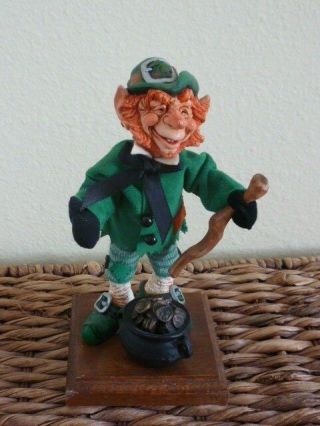 Rare Simpich Character Doll Signed By Creator,  1987: Leprechaun With Pot Of Gold