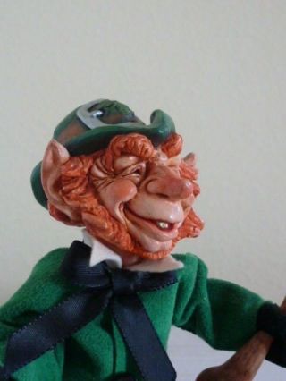 Rare Simpich Character Doll signed by creator,  1987: Leprechaun with pot of gold 2