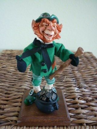 Rare Simpich Character Doll signed by creator,  1987: Leprechaun with pot of gold 8