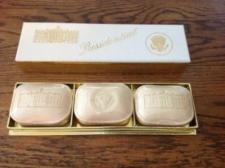 John F Kennedy White House Vip Gift Boxed Bar Soap (3) - Rare Jfk Gift