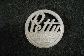 Vintage Petty Motor - - Metal Dealer Emblem Car Salt Lake City Utah