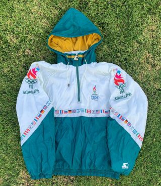 Vintage Atlanta 1996 Olympics Games Windbreaker Jacket Size Xl