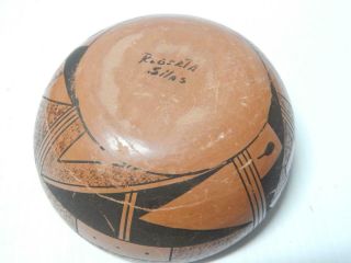 VINTAGE OLD HOPI PUEBLO INDIAN POTTERY FOOD BOWL POT - by ROBERTA SILAS 3