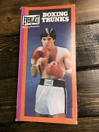 Vintage 80’s Satin Everlast Boxing Trunks Black/white Xl